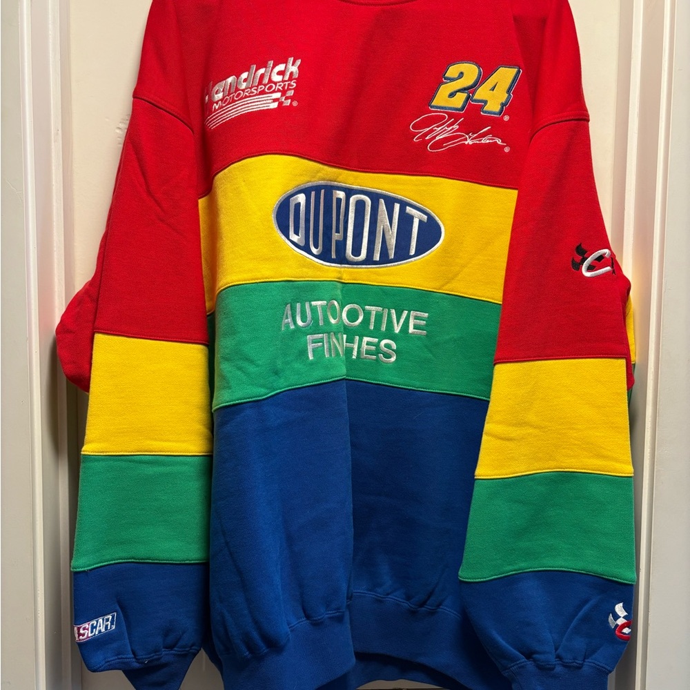 Chase Authentics Colorblock Racing Sweater Jeff Gordon Crewneck